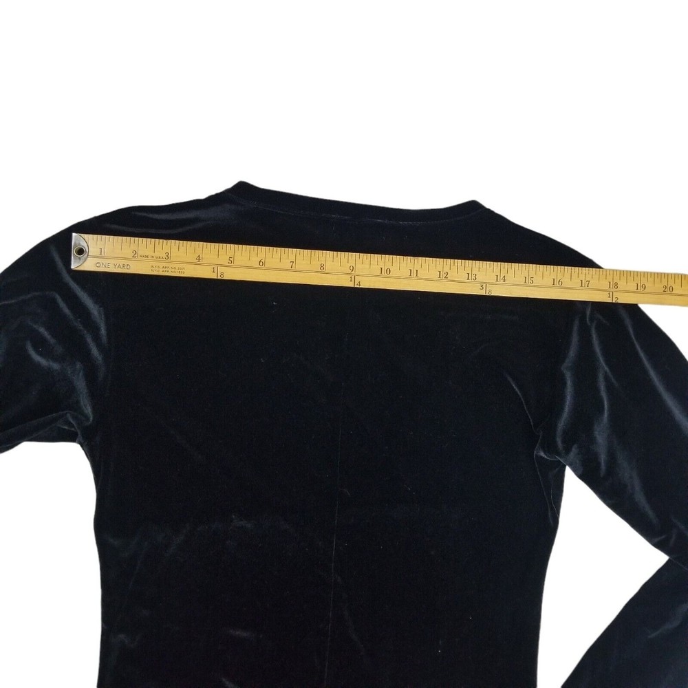 NY Collection Velour Stretch Knee Length Dress Long Sleeve Womens M Velvet - Picture 9 of 12